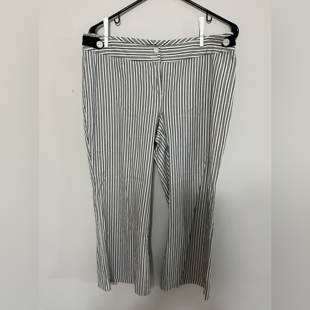 White House Black Market Monochrome Striped Trousers